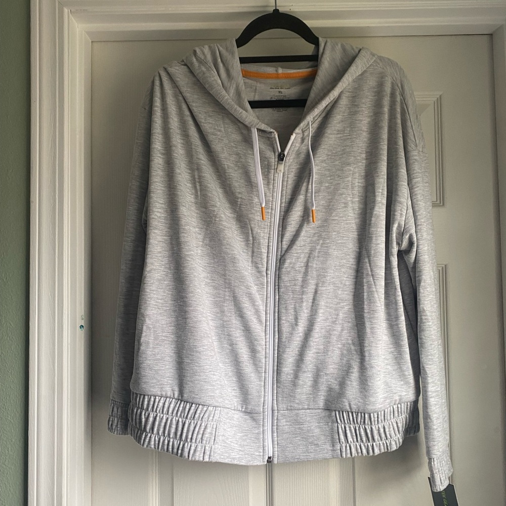 NEW Tek Gear Heather Gray Hooded zip up Jacket SOFT AND COZY SIZE XL